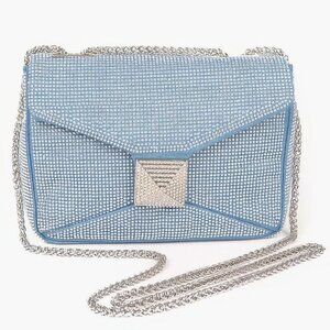 Hot Fix Rhinestone Denim Clutch